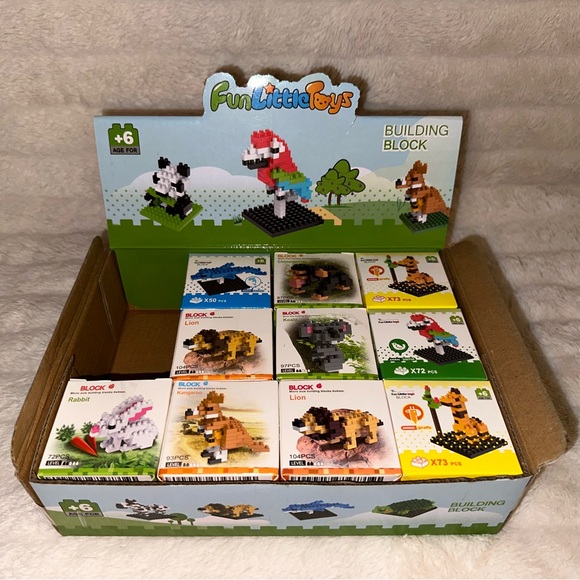 NEW Mini Micro Building Block Single Boxes and Display Box Animals Faux Lego 10 - Picture 1 of 11